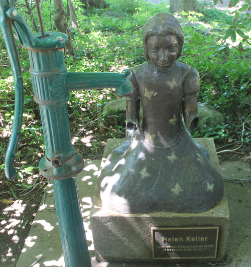 Helen Keller statue in Betty Ott Talking Garden for the Blind in Cleveland