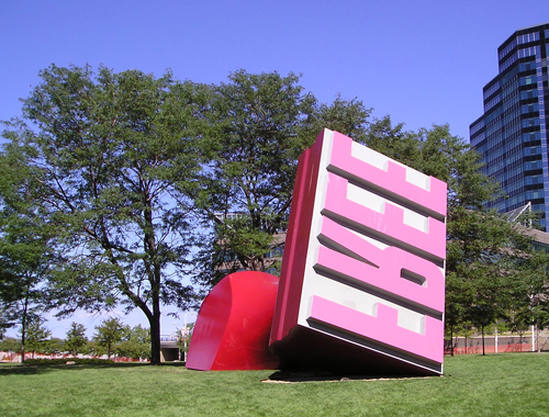 Free Stamp sculpture in Cleveland's Willard Park