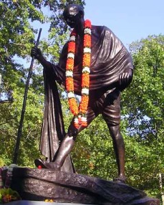 17' statue of Mahatma Gandhi in India Garden in Cleveland