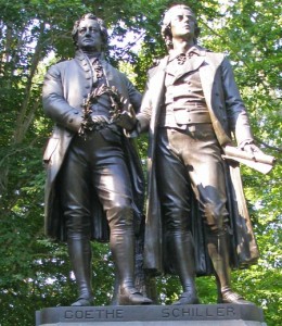 Goethe-Schiller monument in German Cultural Garden in Cleveland