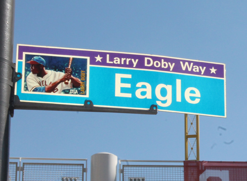 Larry Doby Way street sign - Cleveland Indians
