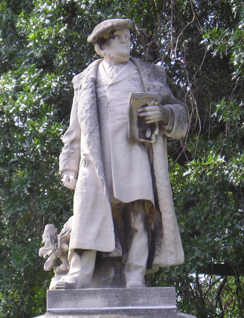 A statue of composer Richard Wagner in the Edgewater Park