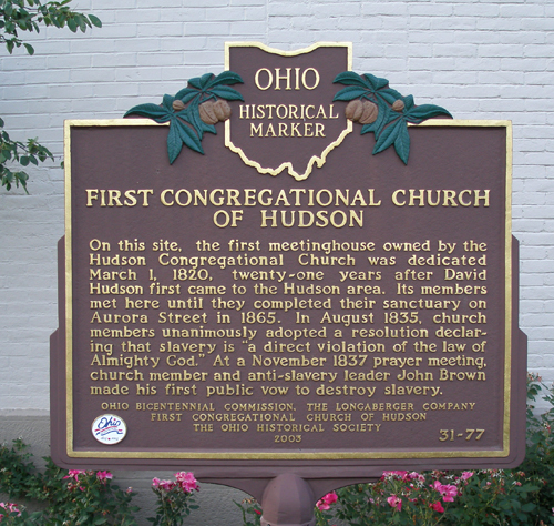 First Congregational Church in Hudson where abolitionist John Brown spoke