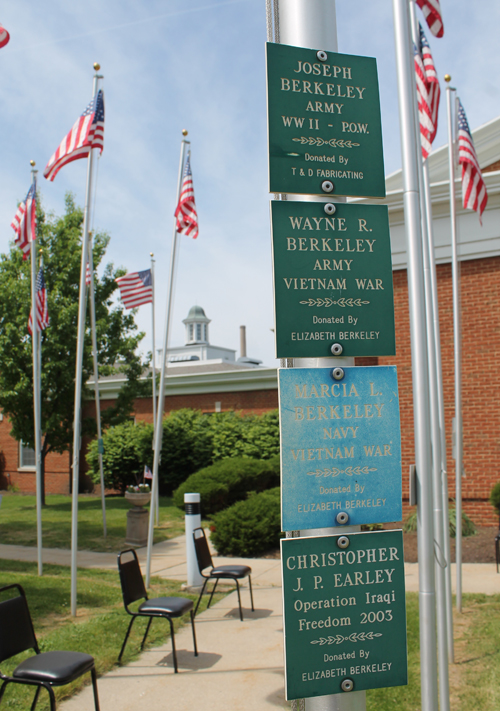 Veterans names at Boulevard of 500 Flags in Eastlake Ohio